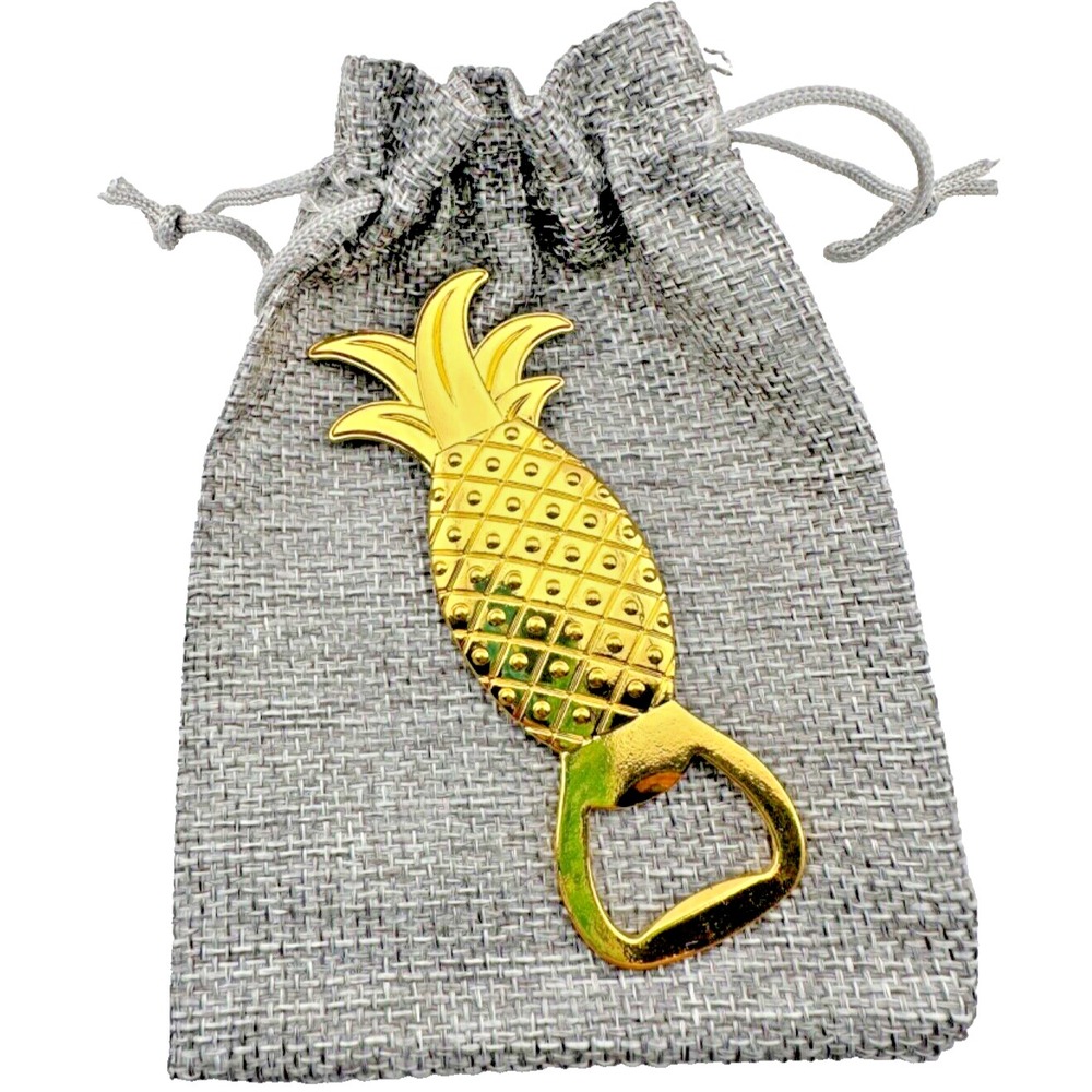 Brass Pineapple Bottle Opener Beer Soda Tropical Handheld Housewarming Gift NEW